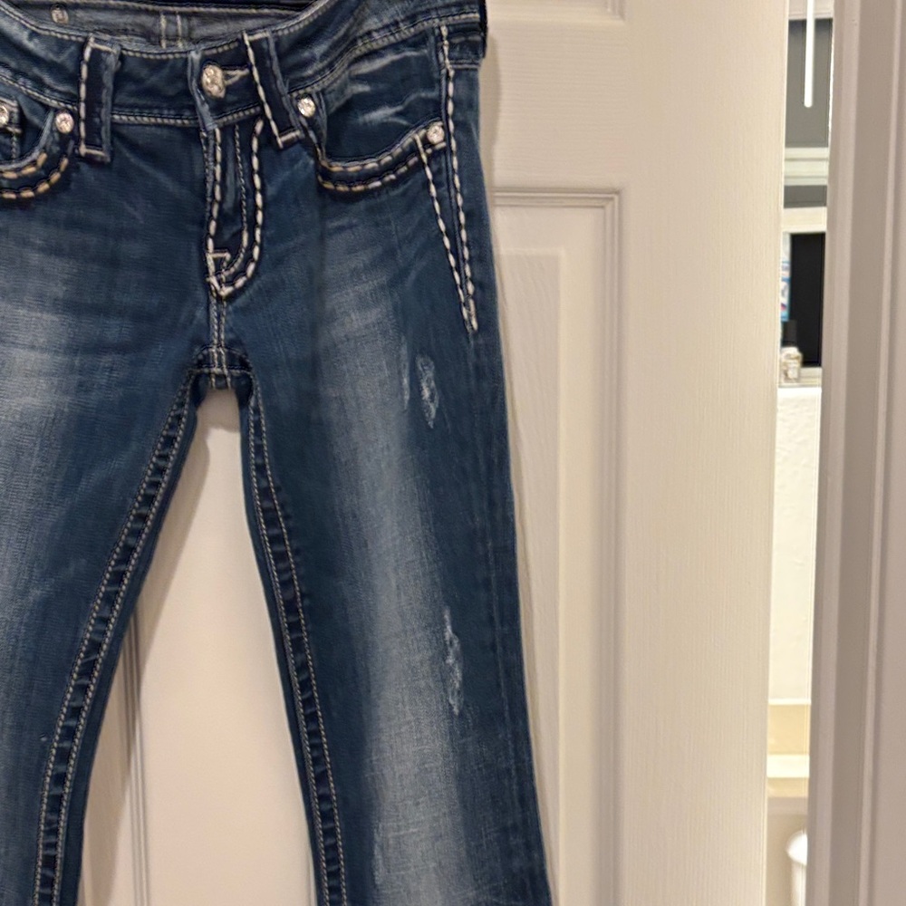 Miss Me Indigo Boot Cut Jeans with Embellished Pockets - Picture 8 of 13